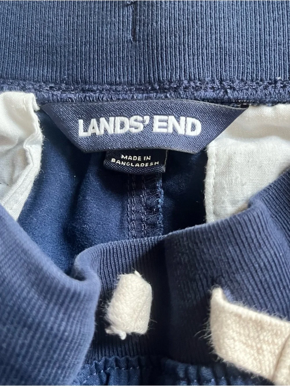 Lands' End Navy Pull-On Straight-Leg Pants